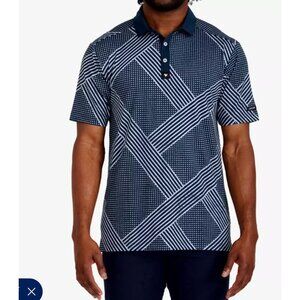 Bad Birdie Retro Boomin Polo Size XL Blue Geometric Design